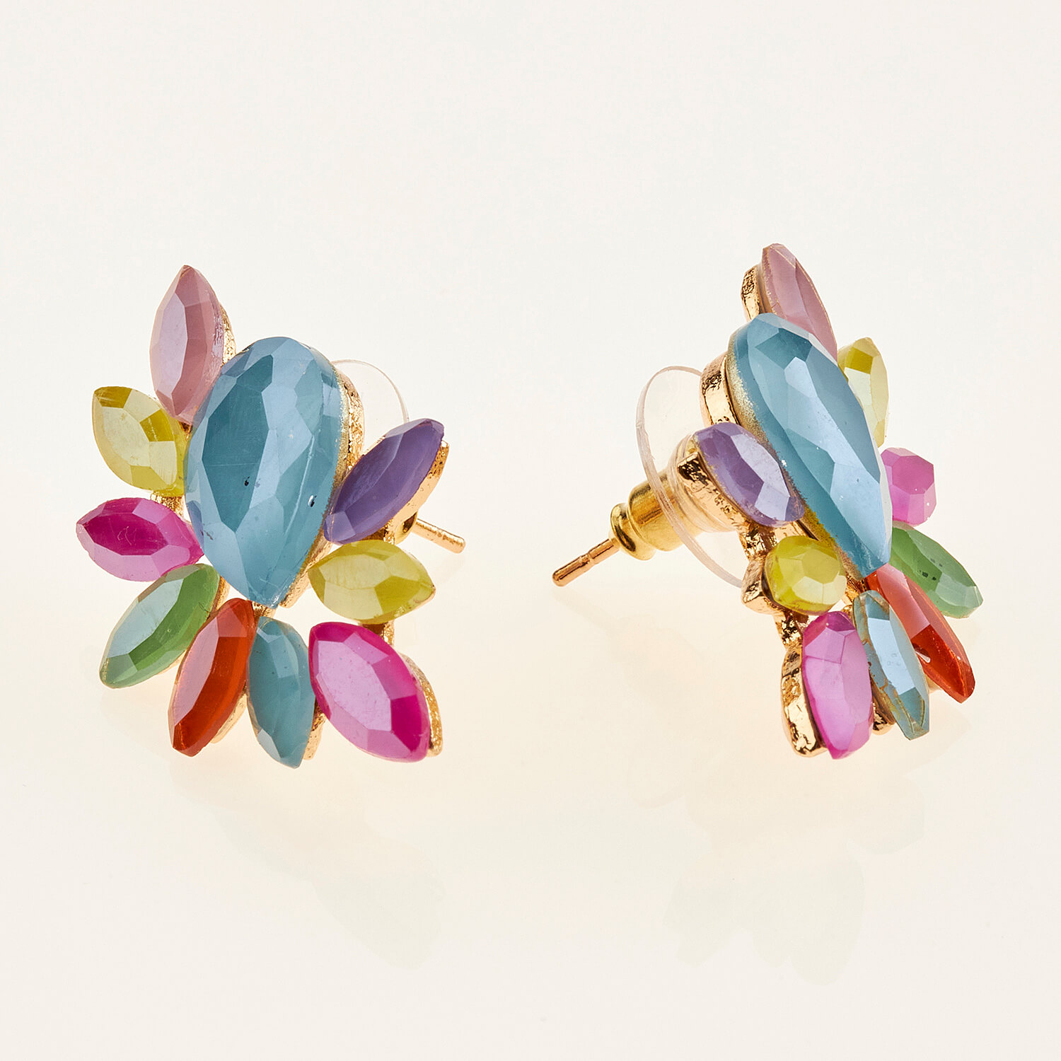 Sequoia Γυναικείο ατσάλινο Υποαλλεργικό σκουλαρίκι με πέτρες multi Sequoia Γυναικείο ατσάλινο Υποαλλεργικό σκουλαρίκι με πέτρες multi