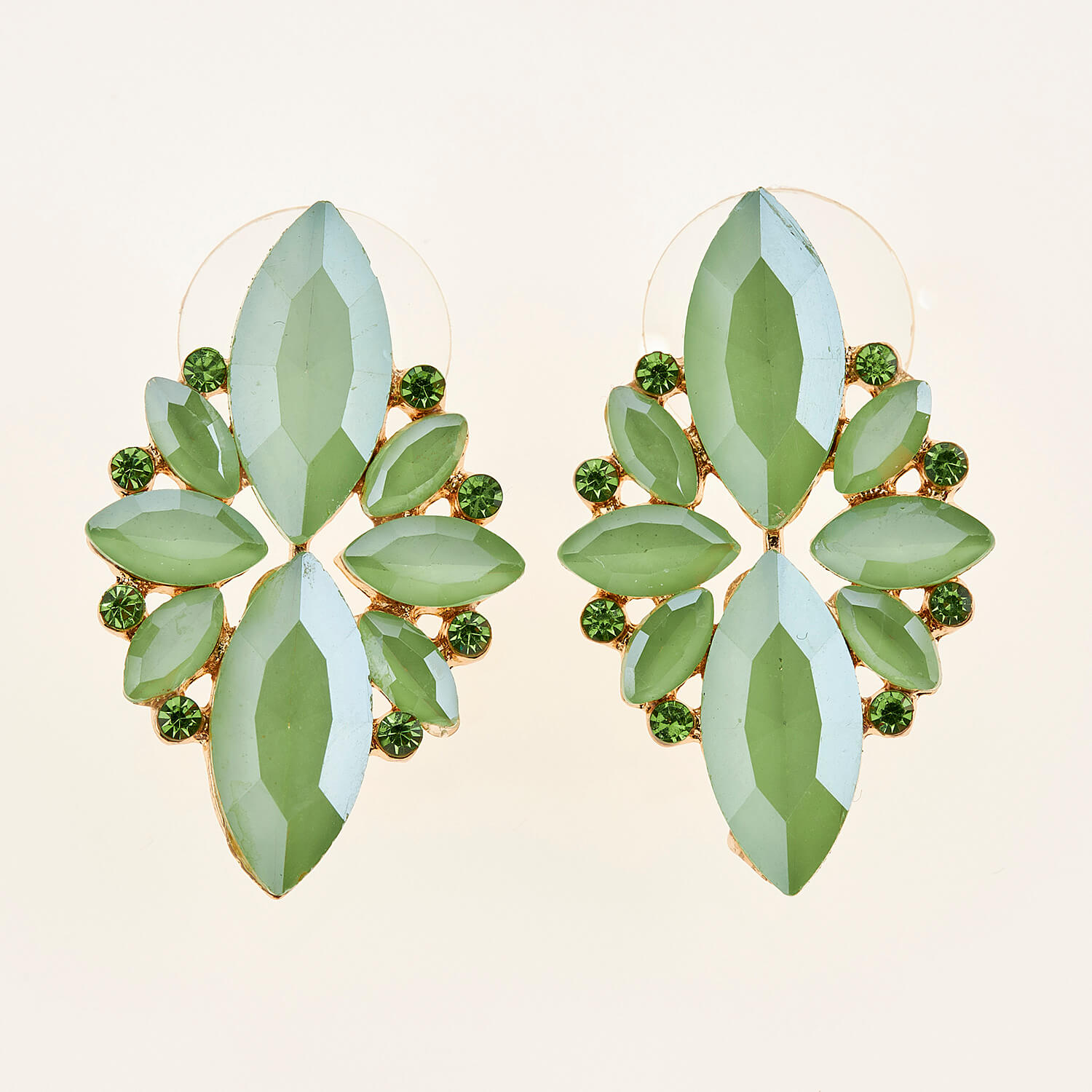 Sequoia Γυναικείο ατσάλινο Υποαλλεργικό σκουλαρίκι με πέτρες πράσινο Sequoia Γυναικείο ατσάλινο Υποαλλεργικό σκουλαρίκι με πέτρες πράσινο