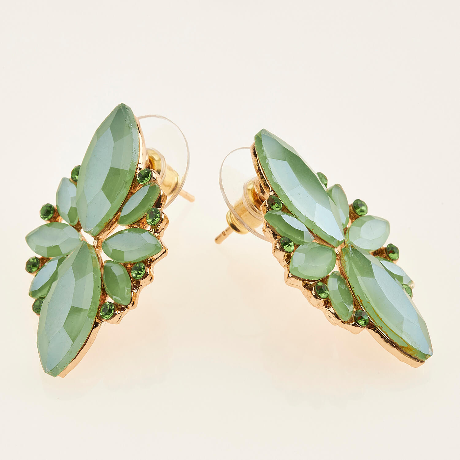 Sequoia Γυναικείο ατσάλινο Υποαλλεργικό σκουλαρίκι με πέτρες πράσινο Sequoia Γυναικείο ατσάλινο Υποαλλεργικό σκουλαρίκι με πέτρες πράσινο