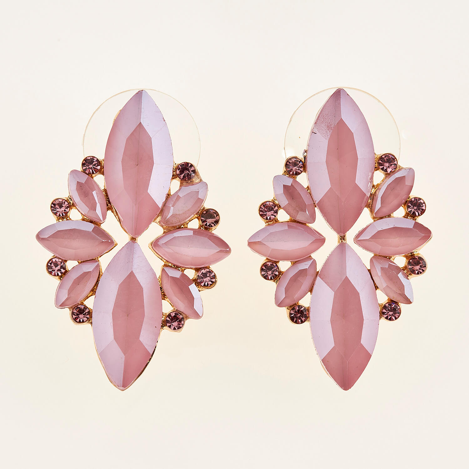 Sequoia Γυναικείο ατσάλινο Υποαλλεργικό σκουλαρίκι με πέτρες ροζ Sequoia Γυναικείο ατσάλινο Υποαλλεργικό σκουλαρίκι με πέτρες ροζ