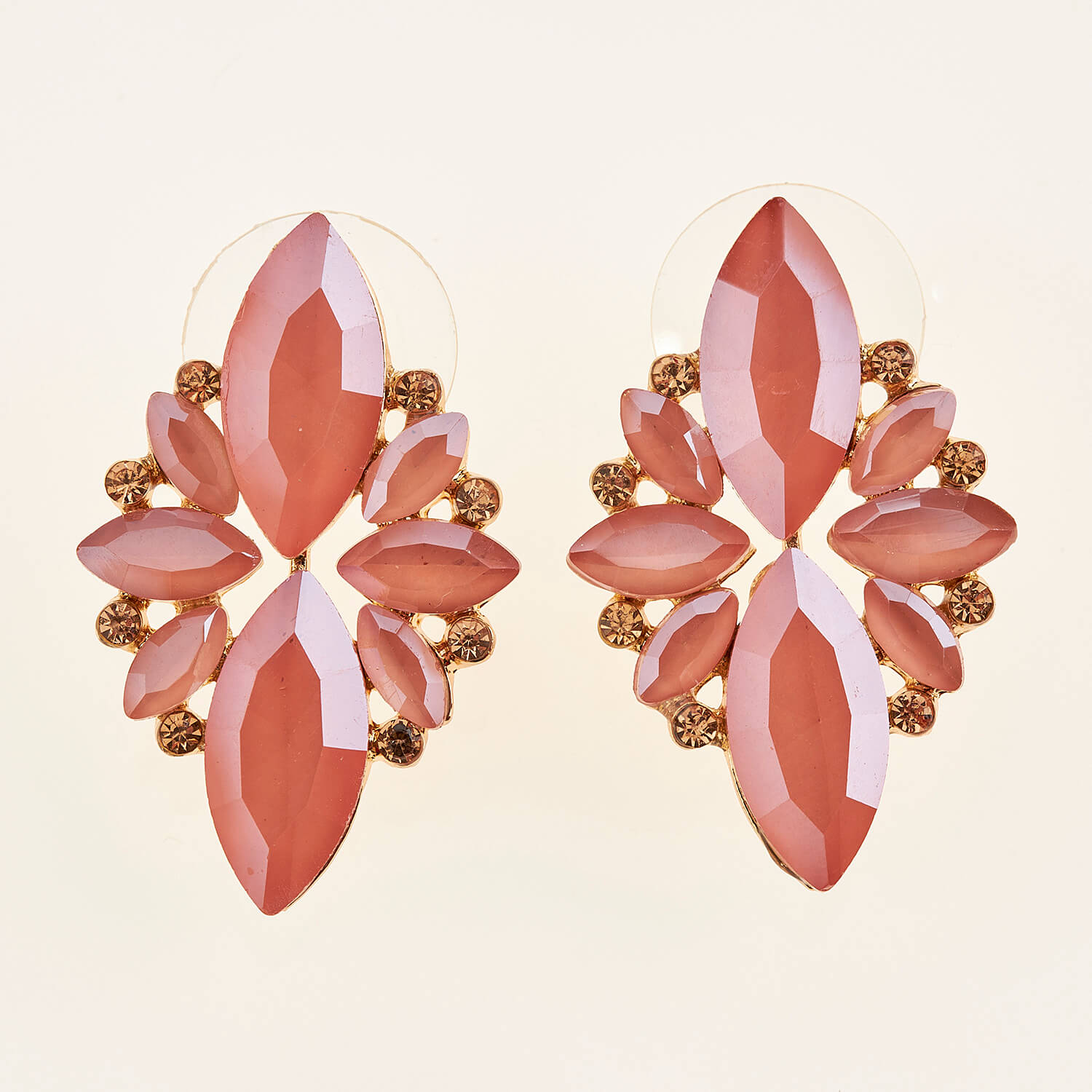 Sequoia Γυναικείο ατσάλινο Υποαλλεργικό σκουλαρίκι με πέτρες ροζ Sequoia Γυναικείο ατσάλινο Υποαλλεργικό σκουλαρίκι με πέτρες ροζ