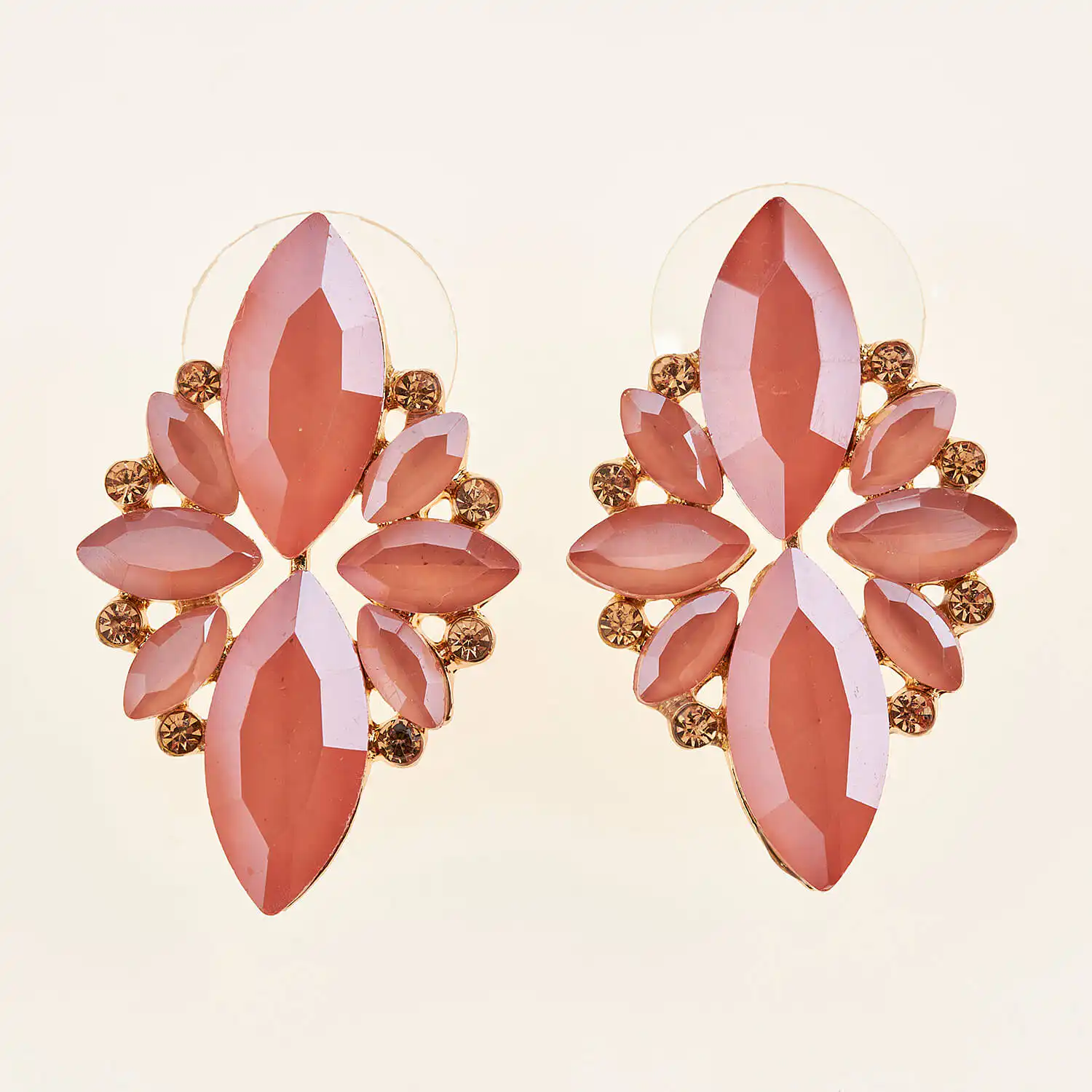 Sequoia Γυναικείο ατσάλινο Υποαλλεργικό σκουλαρίκι με πέτρες ροζ Sequoia Γυναικείο ατσάλινο Υποαλλεργικό σκουλαρίκι με πέτρες ροζ