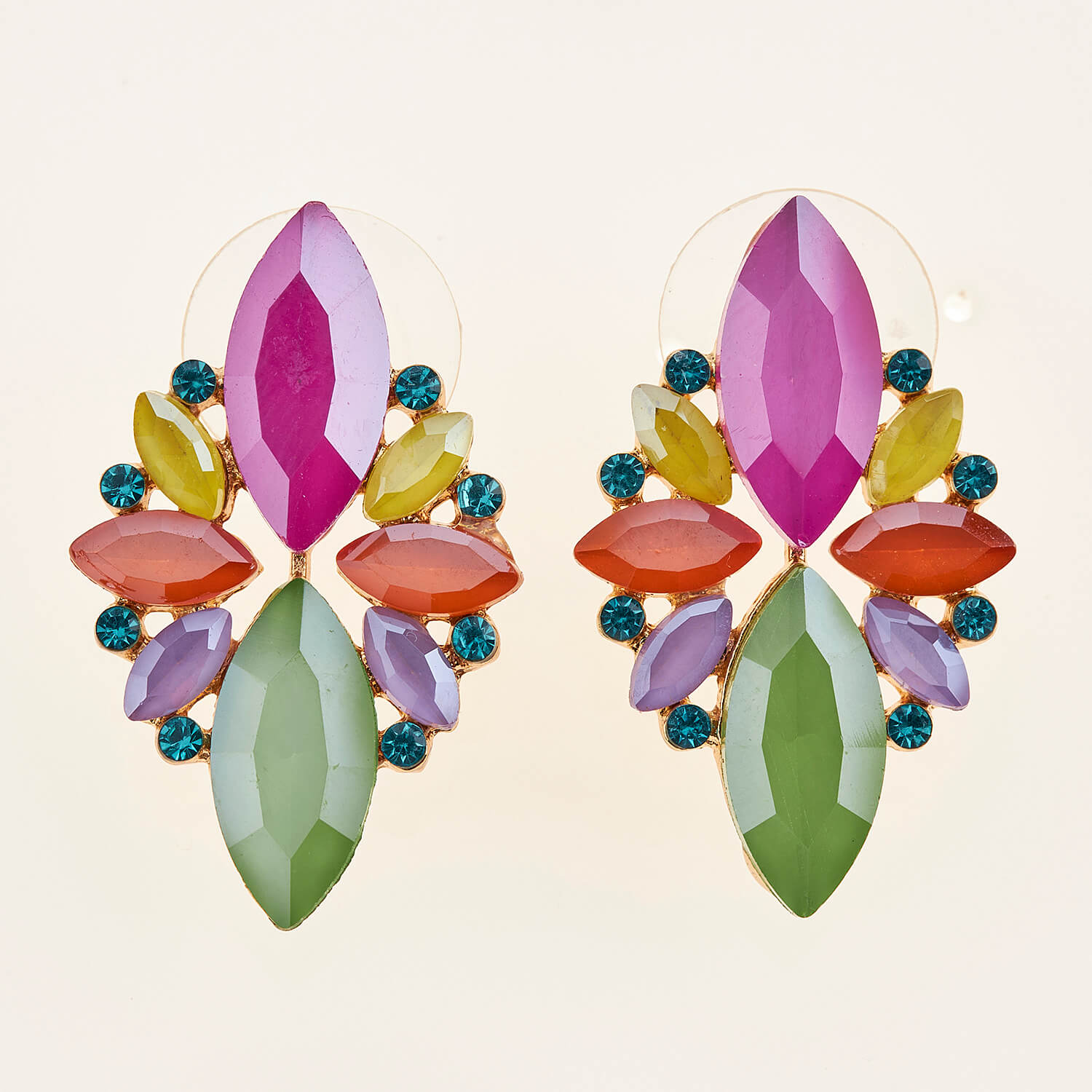 Sequoia Γυναικείο ατσάλινο Υποαλλεργικό σκουλαρίκι με πέτρες multi Sequoia Γυναικείο ατσάλινο Υποαλλεργικό σκουλαρίκι με πέτρες multi