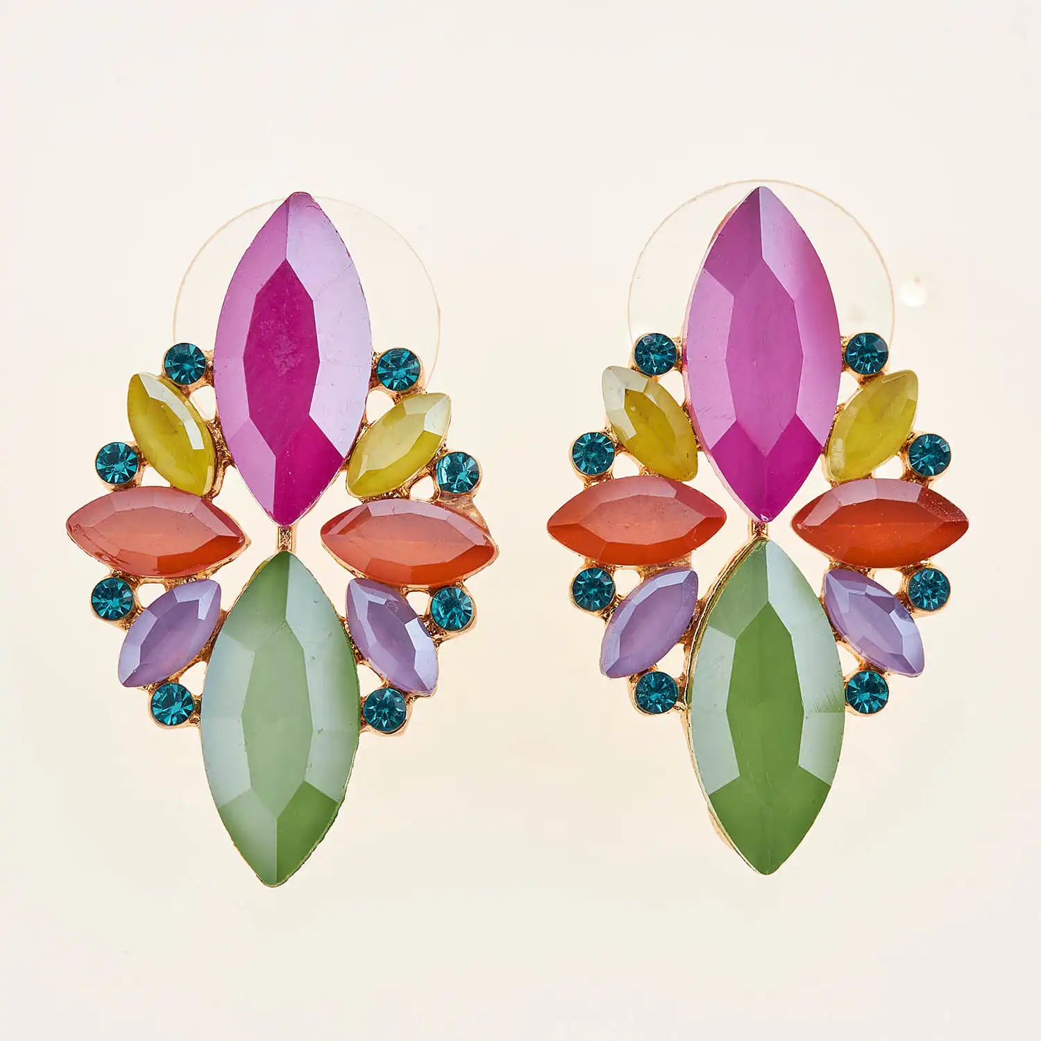 Sequoia Γυναικείο ατσάλινο Υποαλλεργικό σκουλαρίκι με πέτρες multi Sequoia Γυναικείο ατσάλινο Υποαλλεργικό σκουλαρίκι με πέτρες multi