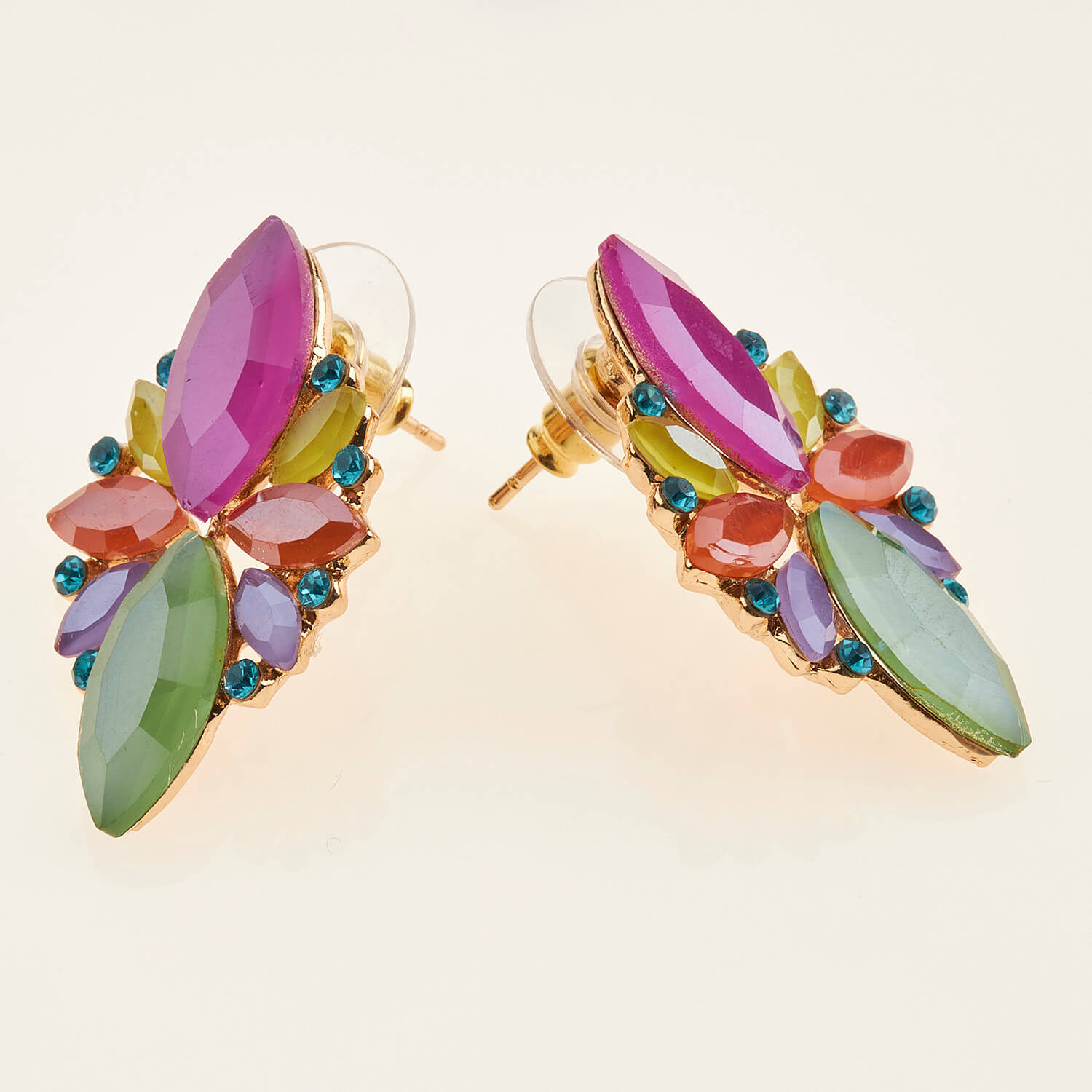 Sequoia Γυναικείο ατσάλινο Υποαλλεργικό σκουλαρίκι με πέτρες multi Sequoia Γυναικείο ατσάλινο Υποαλλεργικό σκουλαρίκι με πέτρες multi