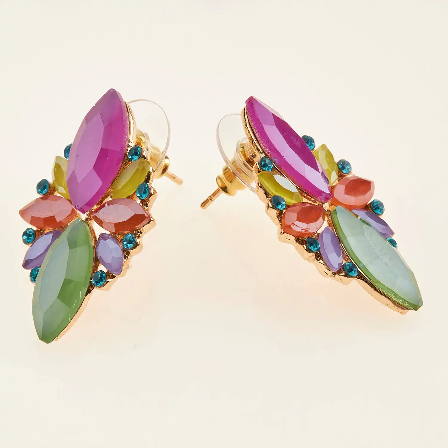 Sequoia Γυναικείο ατσάλινο Υποαλλεργικό σκουλαρίκι με πέτρες multi Sequoia Γυναικείο ατσάλινο Υποαλλεργικό σκουλαρίκι με πέτρες multi