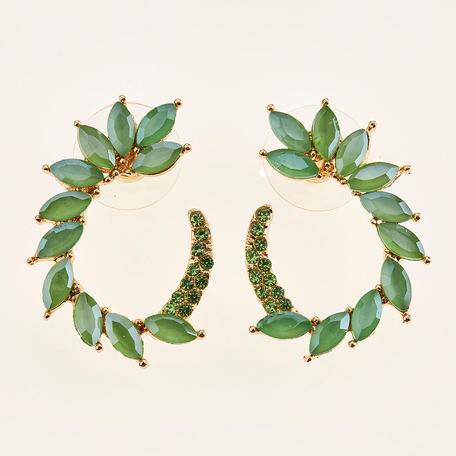 Sequoia Γυναικείο ατσάλινο Υποαλλεργικό σκουλαρίκι με πέτρες πράσινο Sequoia Γυναικείο ατσάλινο Υποαλλεργικό σκουλαρίκι με πέτρες πράσινο