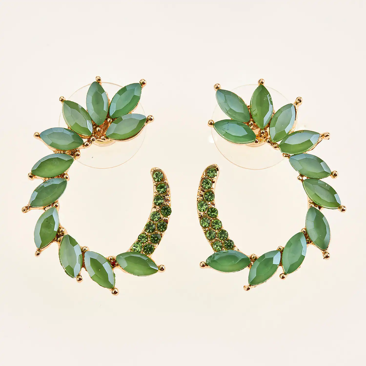 Sequoia Γυναικείο ατσάλινο Υποαλλεργικό σκουλαρίκι με πέτρες πράσινο Sequoia Γυναικείο ατσάλινο Υποαλλεργικό σκουλαρίκι με πέτρες πράσινο