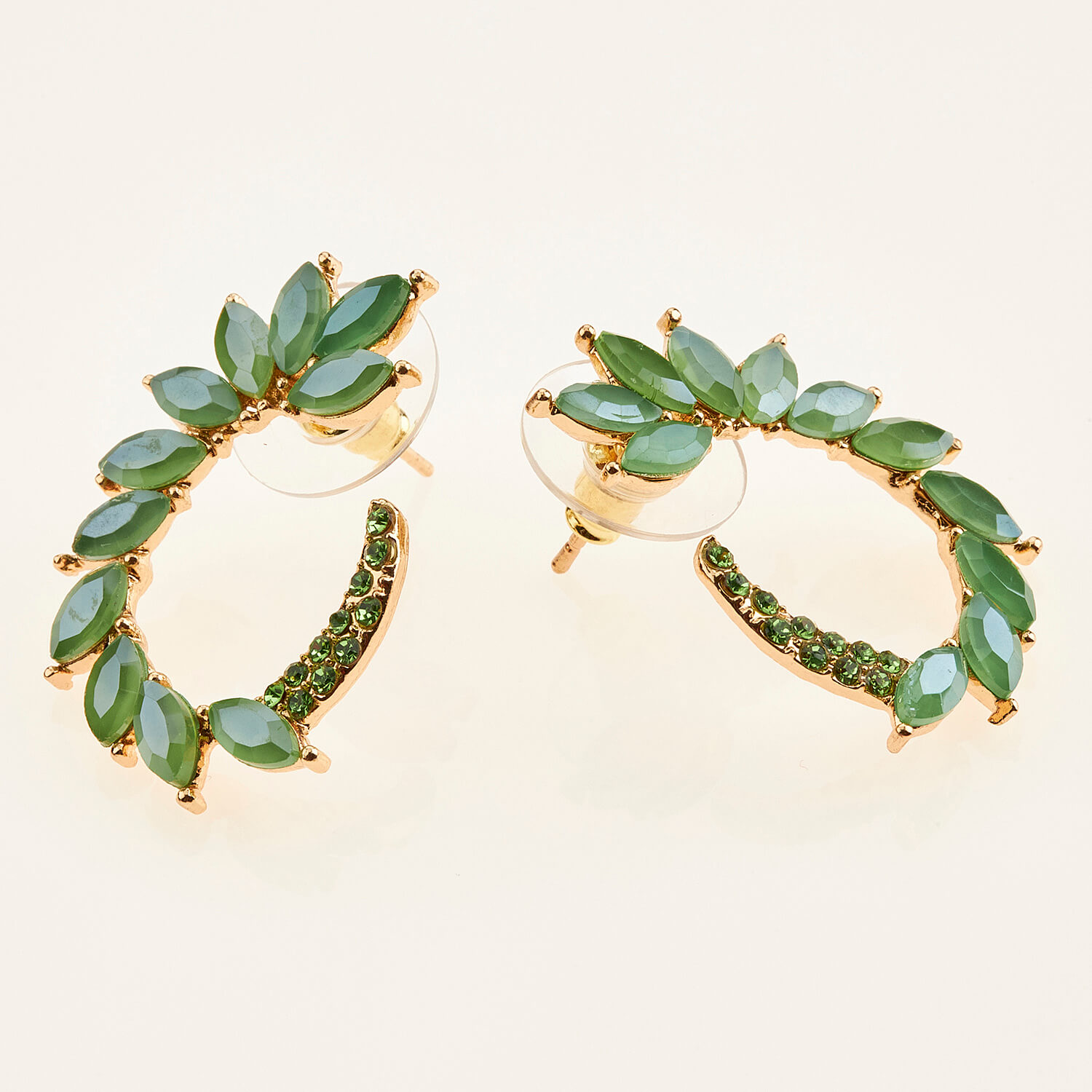 Sequoia Γυναικείο ατσάλινο Υποαλλεργικό σκουλαρίκι με πέτρες πράσινο Sequoia Γυναικείο ατσάλινο Υποαλλεργικό σκουλαρίκι με πέτρες πράσινο