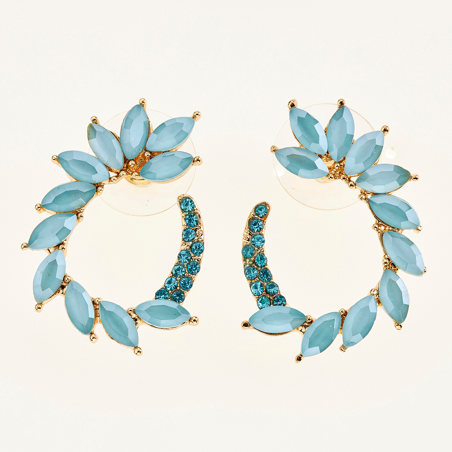 Sequoia Γυναικείο ατσάλινο Υποαλλεργικό σκουλαρίκι με πέτρες γαλάζιο Sequoia Γυναικείο ατσάλινο Υποαλλεργικό σκουλαρίκι με πέτρες γαλάζιο