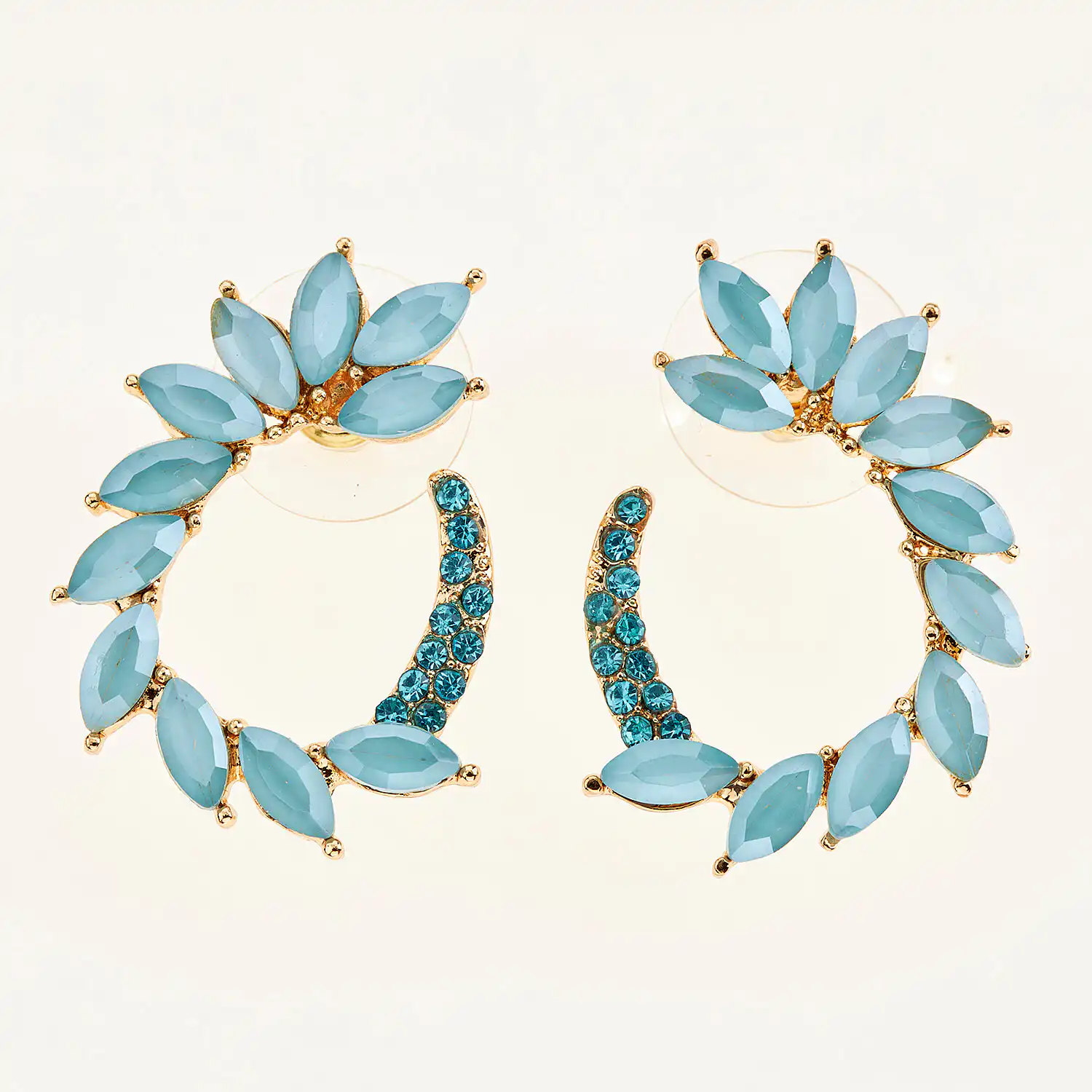 Sequoia Γυναικείο ατσάλινο Υποαλλεργικό σκουλαρίκι με πέτρες γαλάζιο Sequoia Γυναικείο ατσάλινο Υποαλλεργικό σκουλαρίκι με πέτρες γαλάζιο