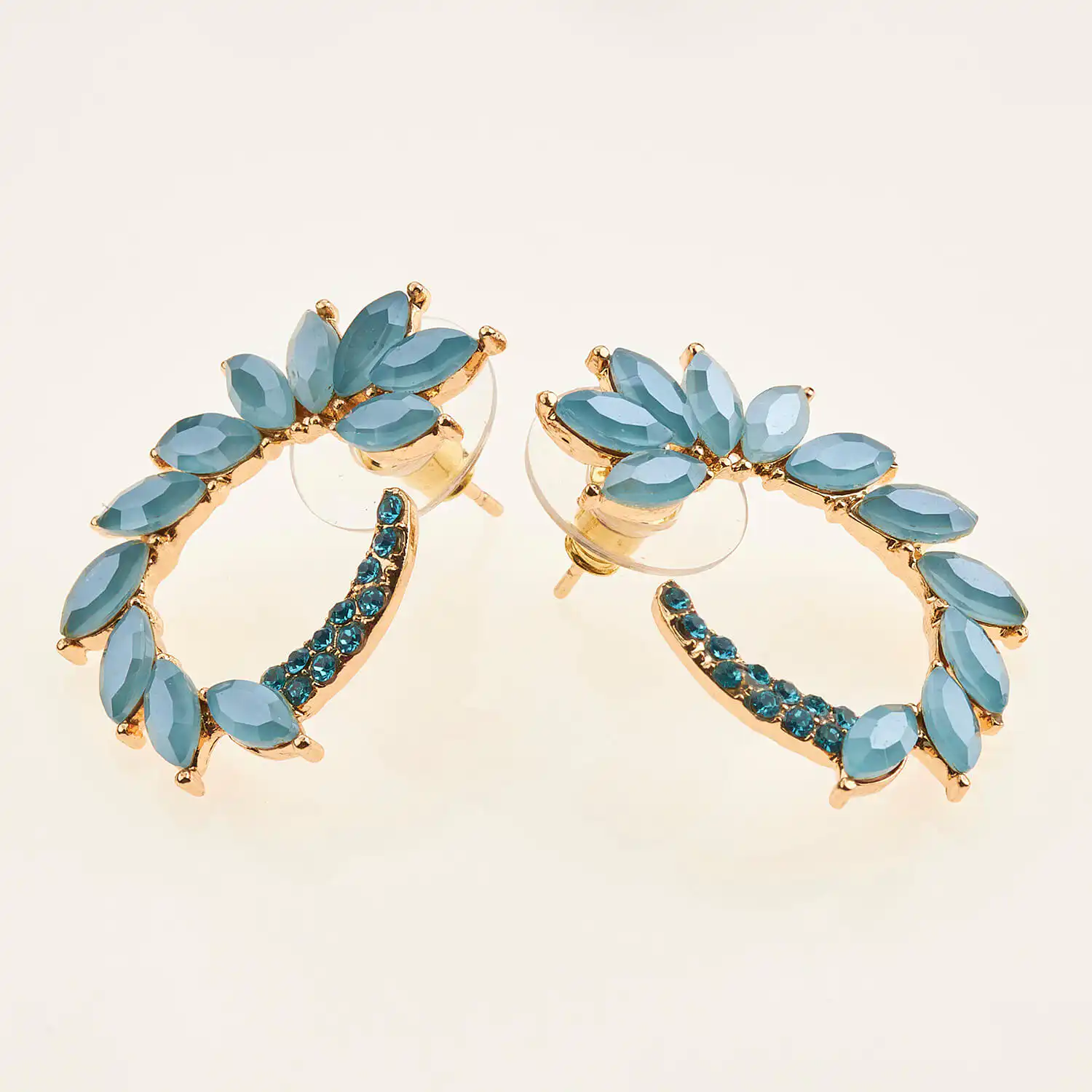 Sequoia Γυναικείο ατσάλινο Υποαλλεργικό σκουλαρίκι με πέτρες γαλάζιο Sequoia Γυναικείο ατσάλινο Υποαλλεργικό σκουλαρίκι με πέτρες γαλάζιο