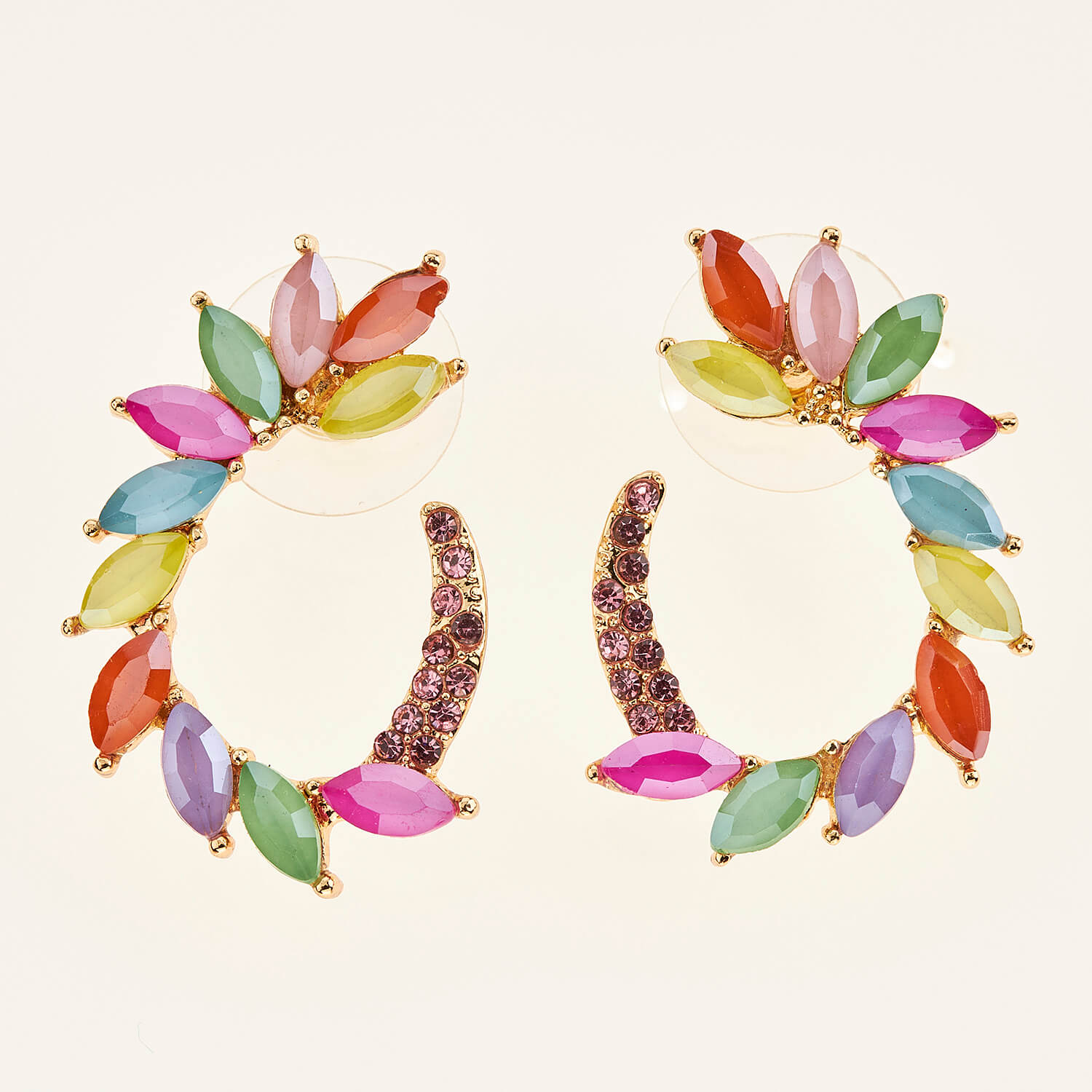 Sequoia Γυναικείο ατσάλινο Υποαλλεργικό σκουλαρίκι με πέτρες multi Sequoia Γυναικείο ατσάλινο Υποαλλεργικό σκουλαρίκι με πέτρες multi