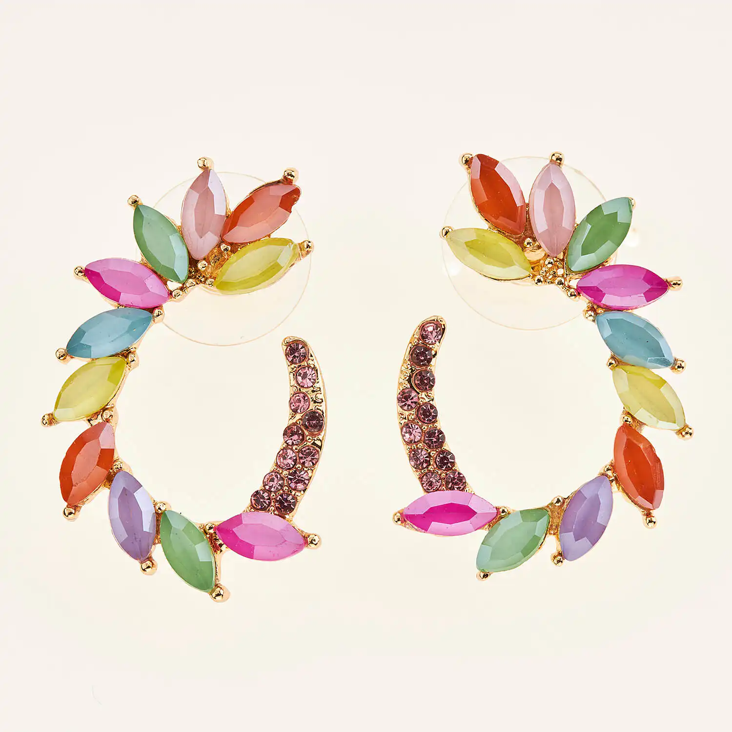 Sequoia Γυναικείο ατσάλινο Υποαλλεργικό σκουλαρίκι με πέτρες multi Sequoia Γυναικείο ατσάλινο Υποαλλεργικό σκουλαρίκι με πέτρες multi