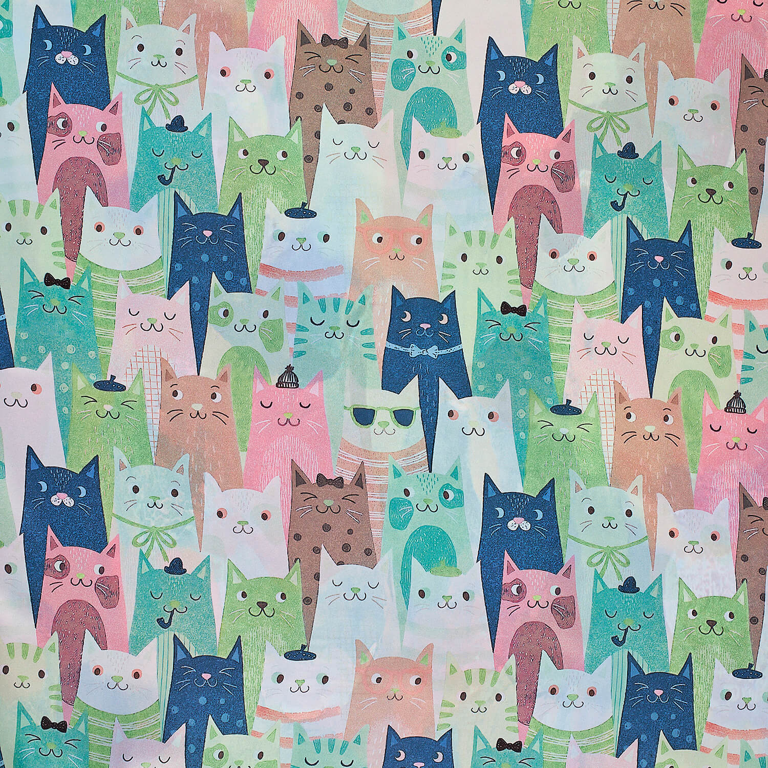 Sequoia Γυναίκεια εσάρπα διπλής όψης με digital print cats Sequoia Γυναίκεια εσάρπα διπλής όψης με digital print cats