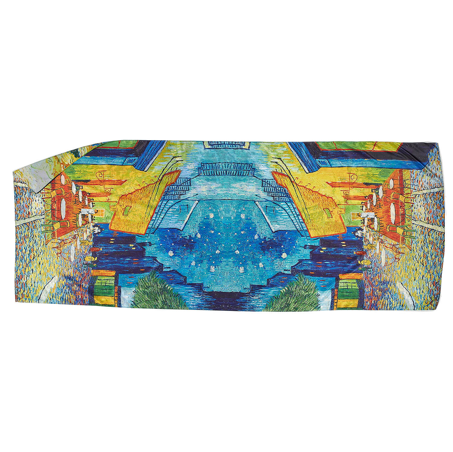 Sequoia Γυναίκεια εσάρπα διπλής όψης  με digital print Café Terrace at Night by Vincent Van Gogh