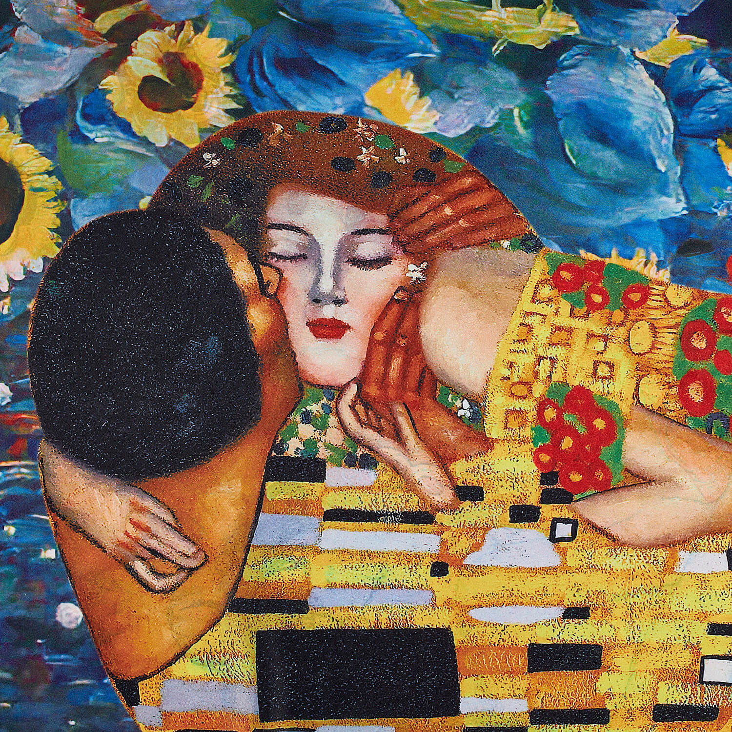 Sequoia Γυναίκεια εσάρπα διπλής όψης με digital print The Kiss, Close-Up by Gustav Klimt Sequoia Γυναίκεια εσάρπα διπλής όψης με digital print The Kiss, Close-Up by Gustav Klimt