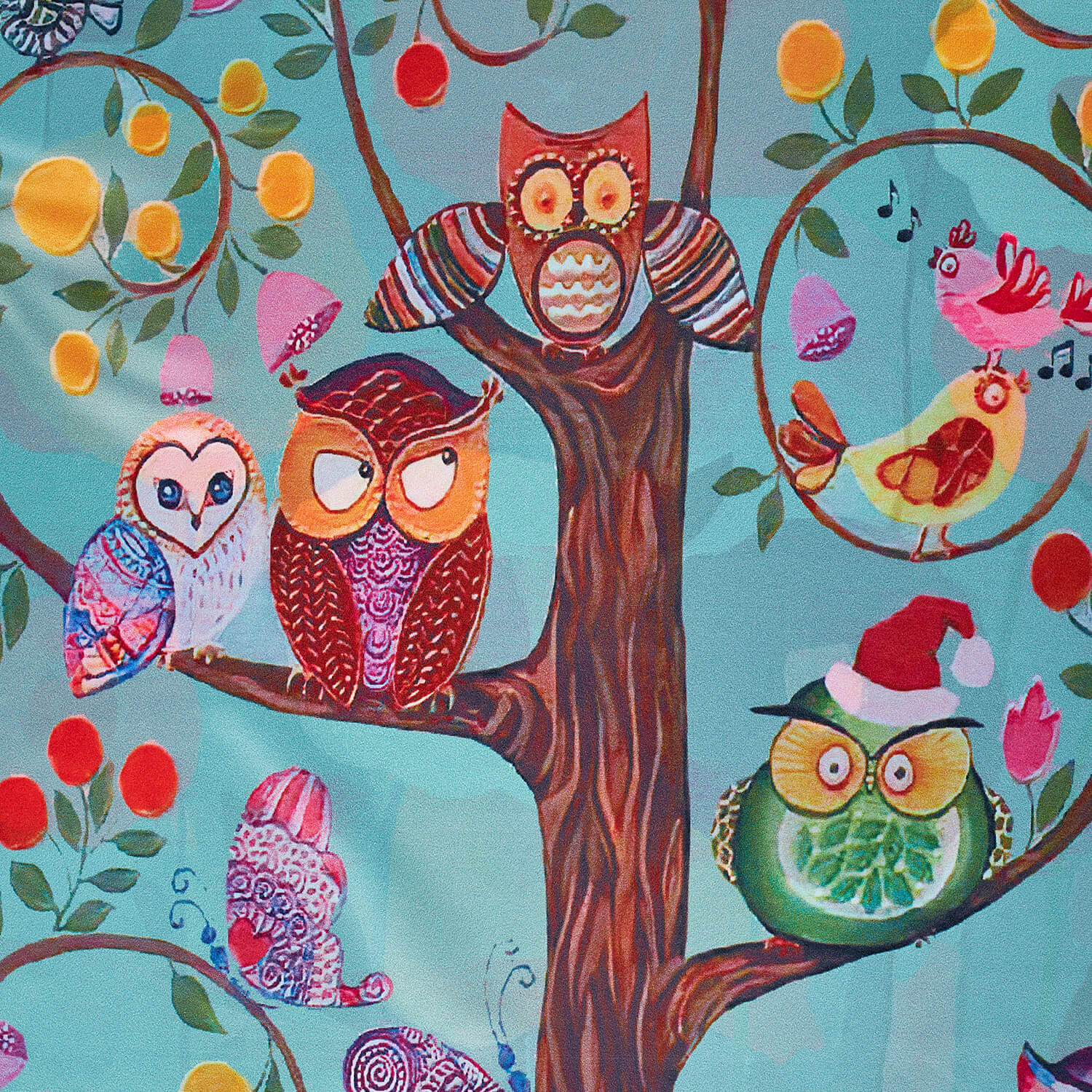 Sequoia Γυναίκεια εσάρπα διπλής όψης με digital print Owls on a Tree Sequoia Γυναίκεια εσάρπα διπλής όψης με digital print Owls on a Tree
