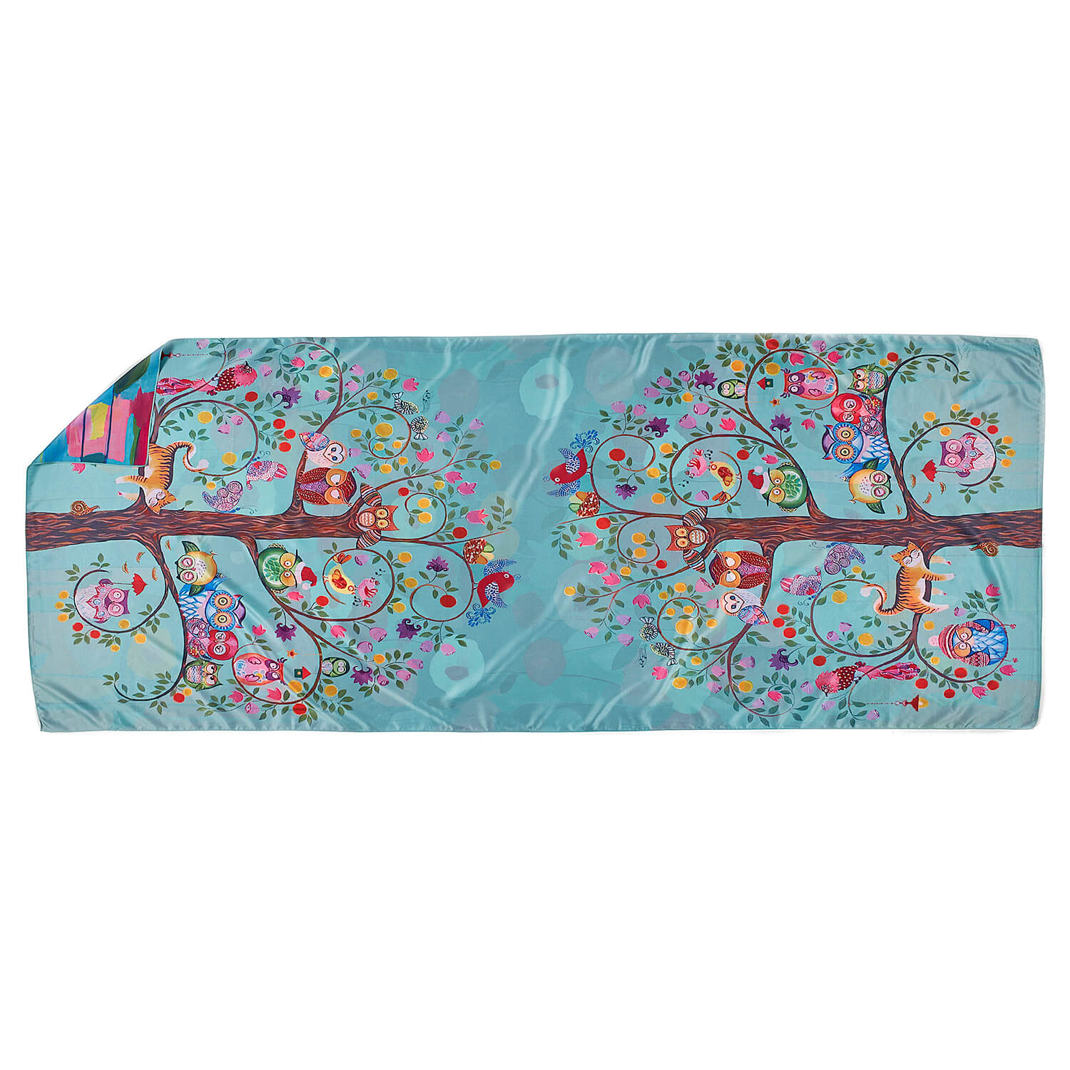 Sequoia Γυναίκεια εσάρπα διπλής όψης  με digital print Owls on a Tree