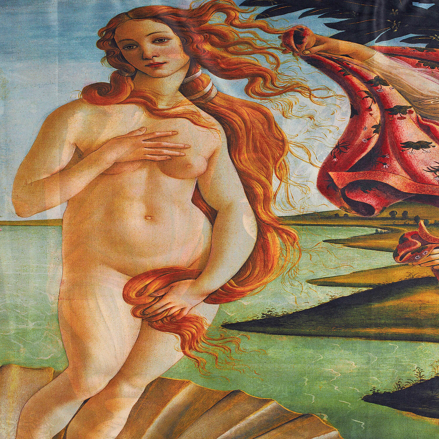 Sequoia Γυναίκεια εσάρπα διπλής όψης με digital print Birth Of Venus, Venus, By Botticelli Sequoia Γυναίκεια εσάρπα διπλής όψης με digital print Birth Of Venus, Venus, By Botticelli