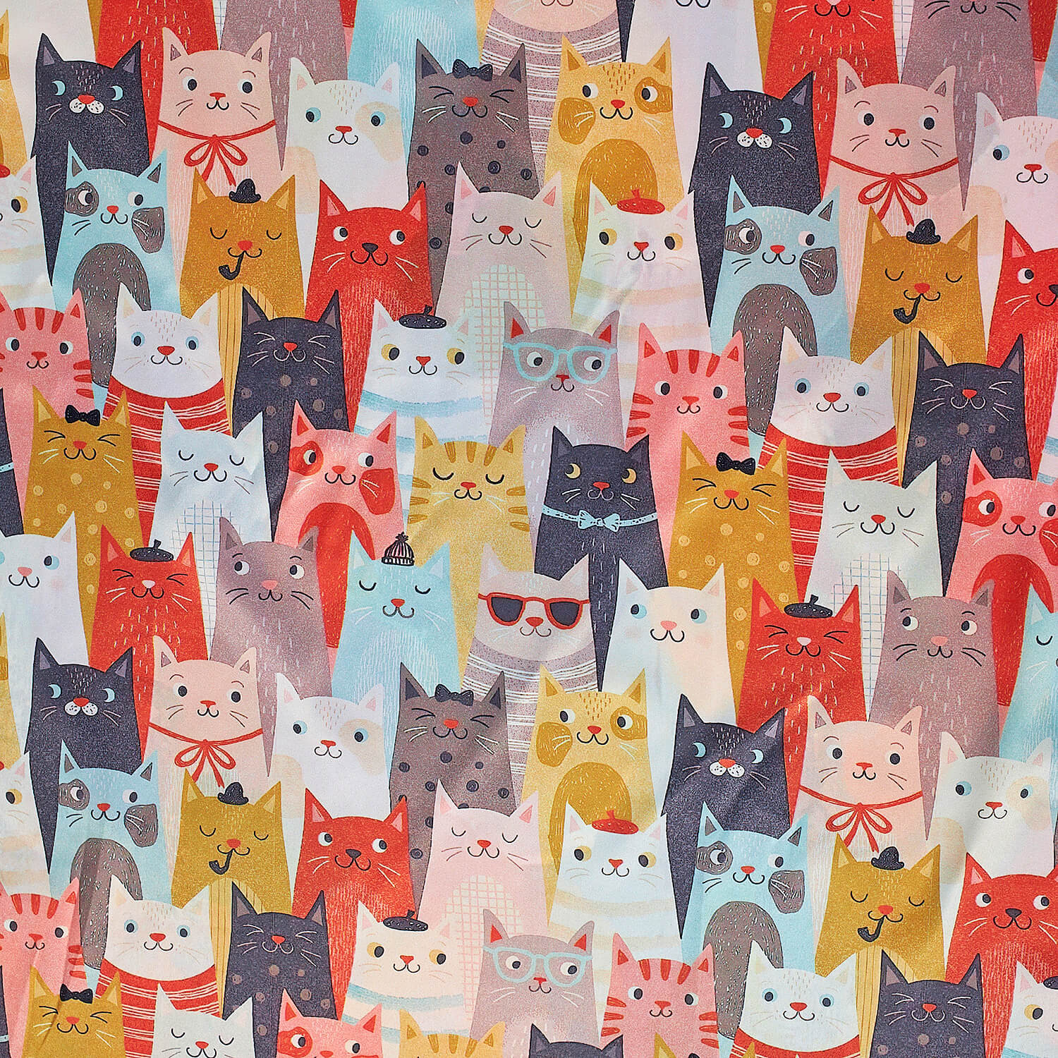 Sequoia Γυναίκεια εσάρπα διπλής όψης με digital print cats Sequoia Γυναίκεια εσάρπα διπλής όψης με digital print cats