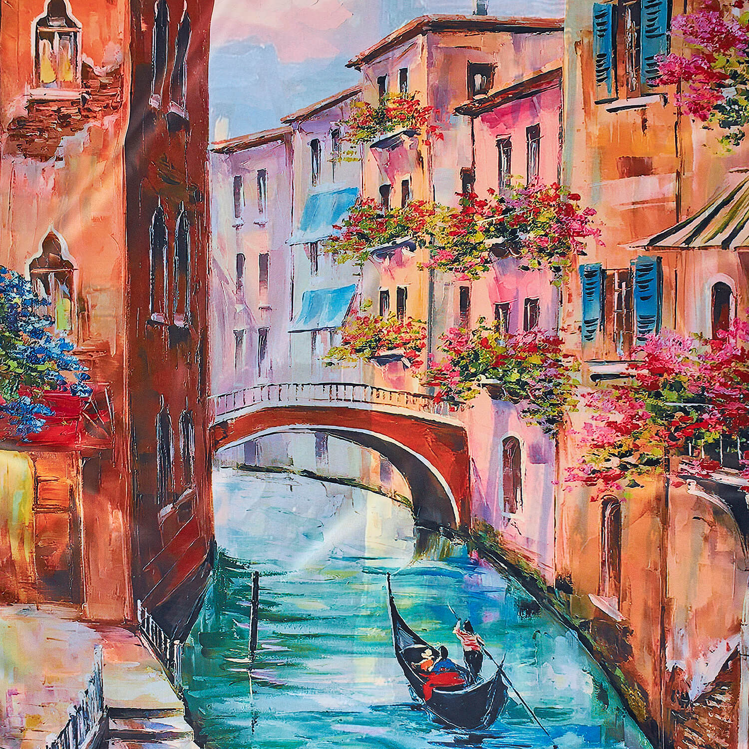 Sequoia Γυναίκεια εσάρπα διπλής όψης με digital print Venice Italy Sequoia Γυναίκεια εσάρπα διπλής όψης με digital print Venice Italy