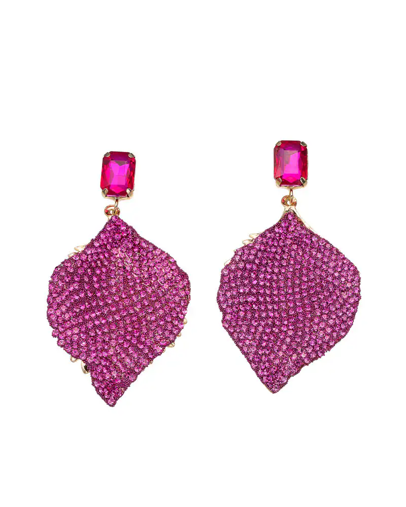 Sequoia Γυναικείο Υποαλλεργικό σκουλαρίκι με σμάλτο σε σχήμα φύλλου ER-0010-1 φούξια Sequoia Γυναικείο Υποαλλεργικό σκουλαρίκι με σμάλτο σε σχήμα φύλλου ER-0010-1 φούξια