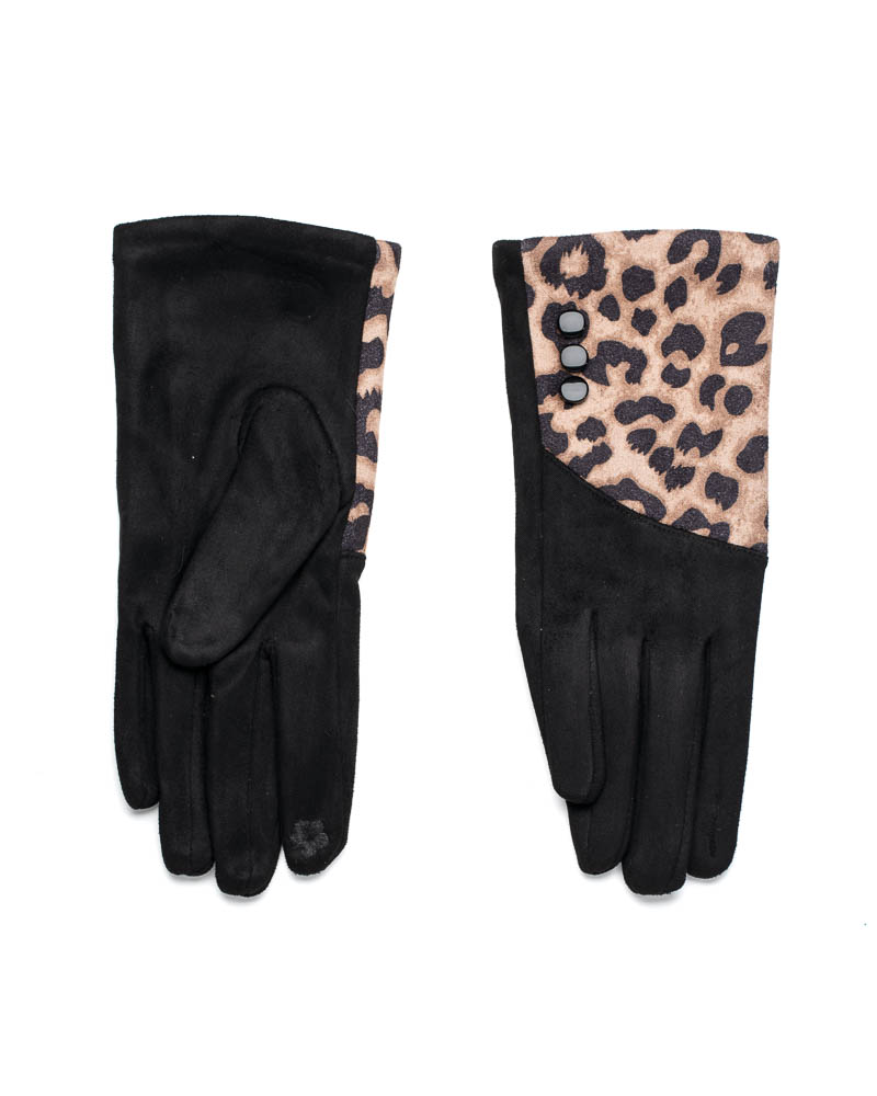 Sequoia Γυναικεία Γάντια με Λεοπάρ 02-1002 Πούρου