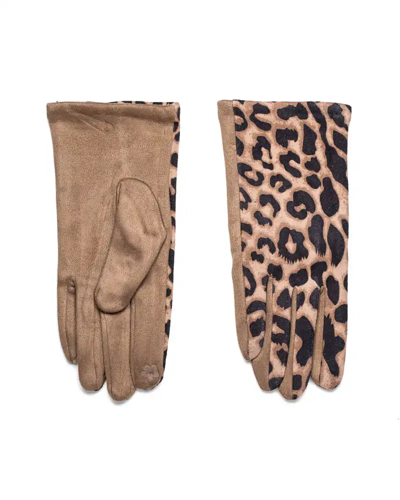 Sequoia Γυναικεία Γάντια με Λεοπάρ 02-1002 Πούρου