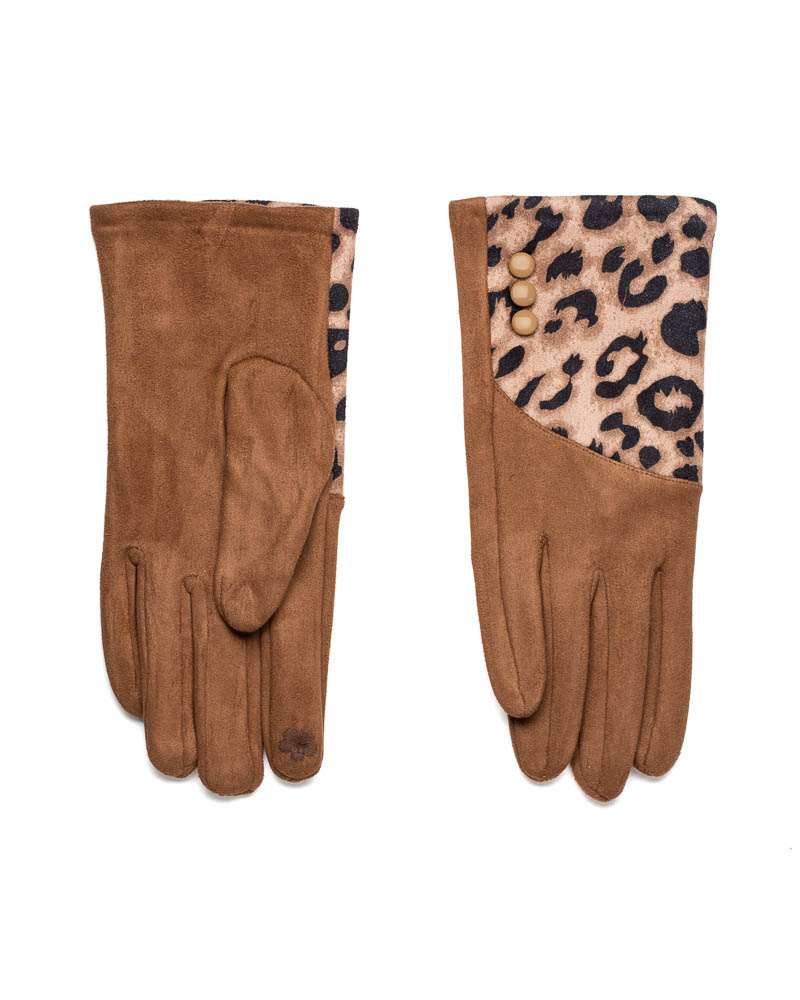 Sequoia Γυναικεία Γάντια με Λεοπάρ 02-1002 Πούρου