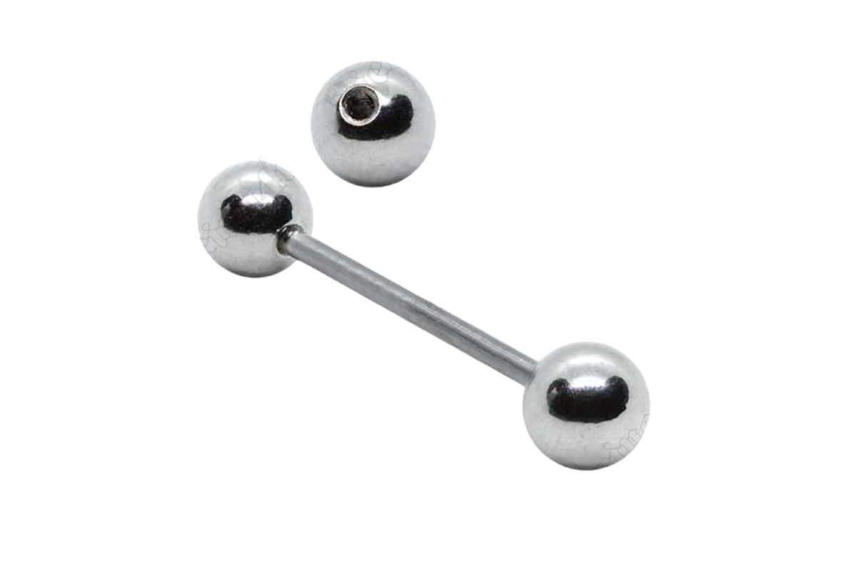 Σκουλαρίκι piercing γλώσσας Stainless Steel ασημί (1.2 mm) Σκουλαρίκι piercing γλώσσας Stainless Steel ασημί (1.2 mm)