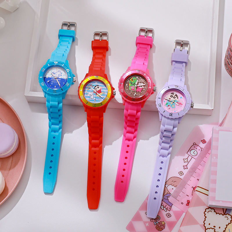 Παιδικό Αδιάβροχο Ρολόι με κινούμενα σχέδια AG-041 Φούξια