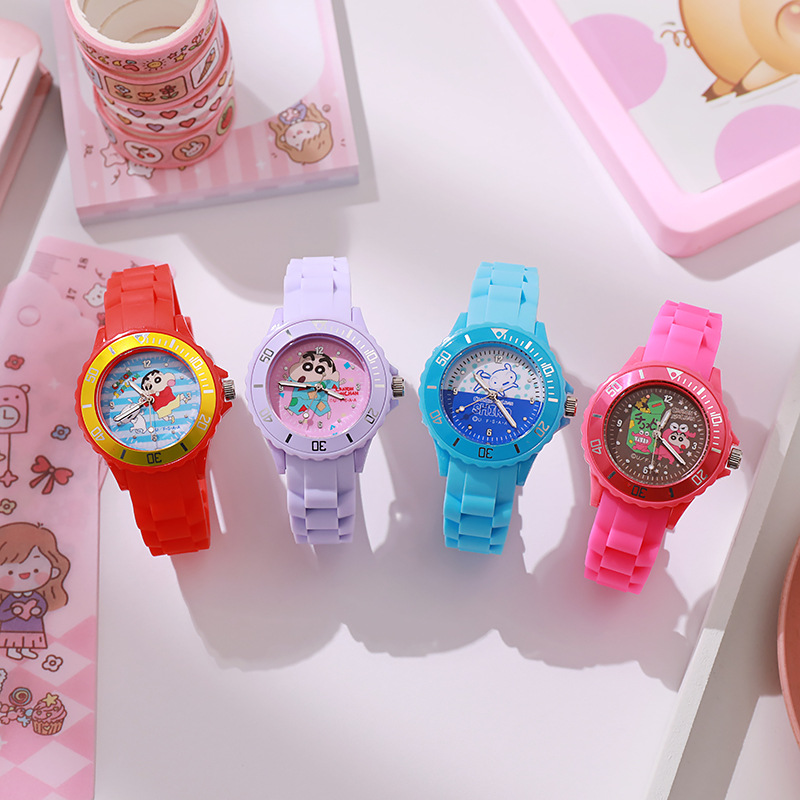 Παιδικό Αδιάβροχο Ρολόι με κινούμενα σχέδια AG-041 Φούξια