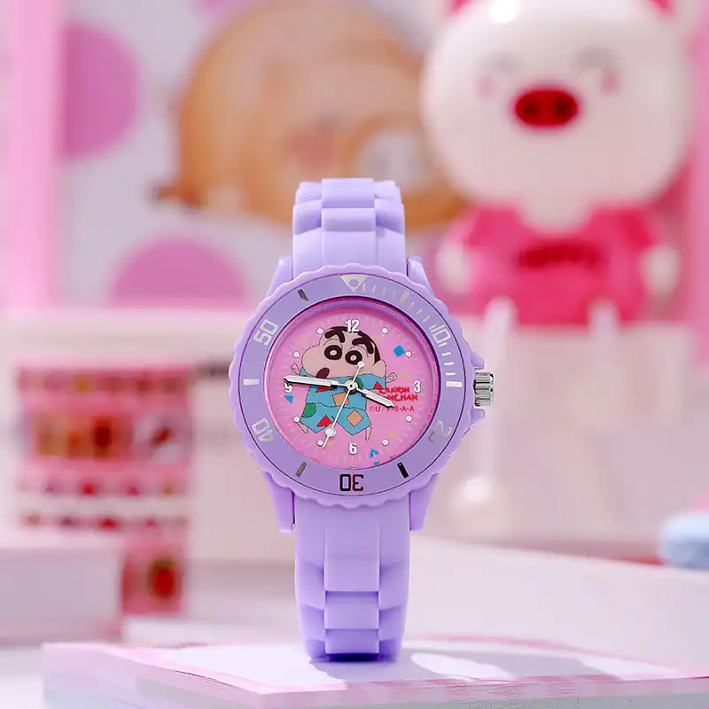Παιδικό Αδιάβροχο Ρολόι με κινούμενα σχέδια AG-043 Λιλά