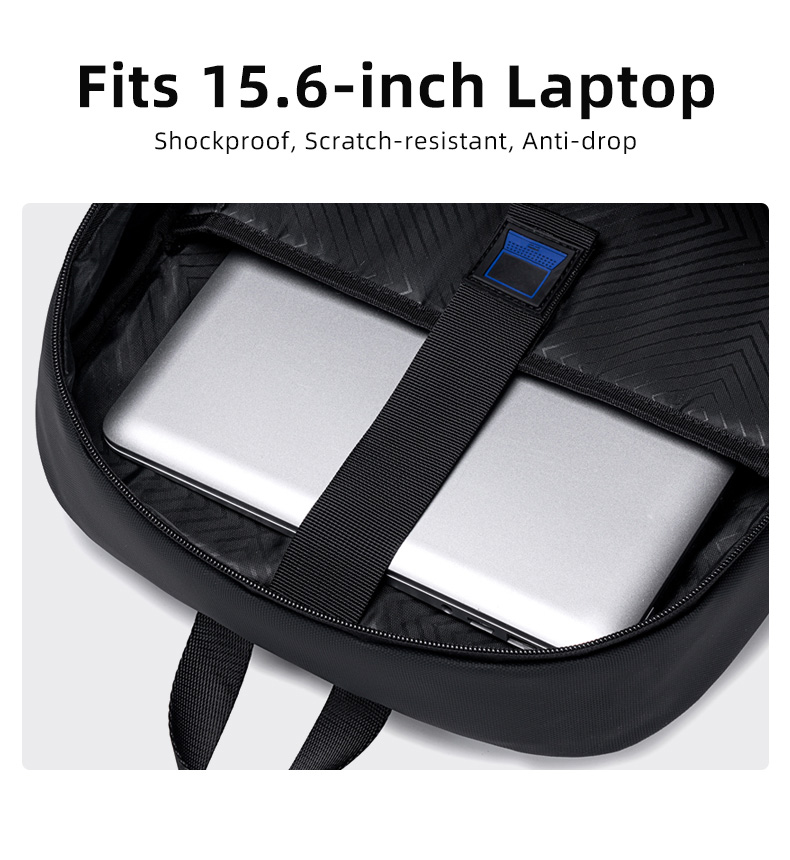 GOLDEN WOLF τσάντα πλάτης GB00705 με θήκη laptop 15.6", 17L, μαύρη