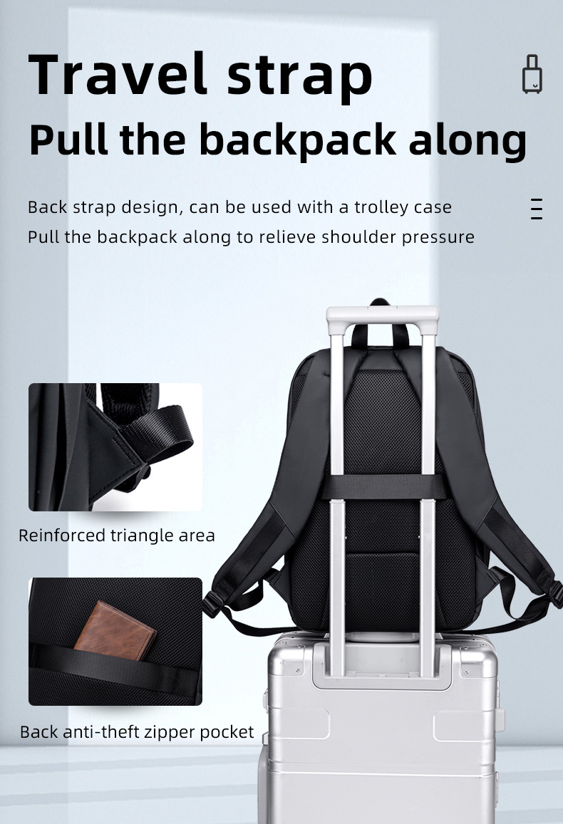 GOLDEN WOLF τσάντα πλάτης GB00705 με θήκη laptop 15.6", 17L, μαύρη