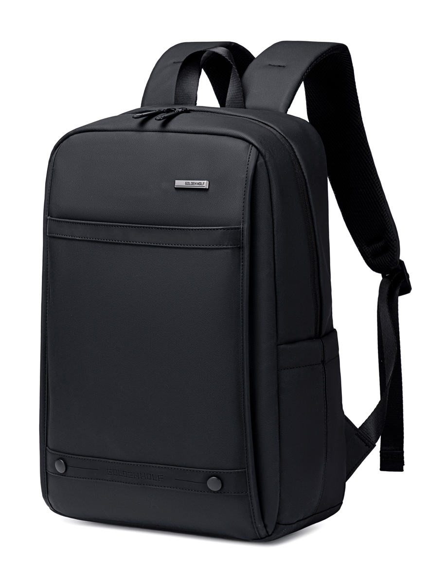 GOLDEN WOLF τσάντα πλάτης GB00705 με θήκη laptop 15.6", 17L, μαύρη