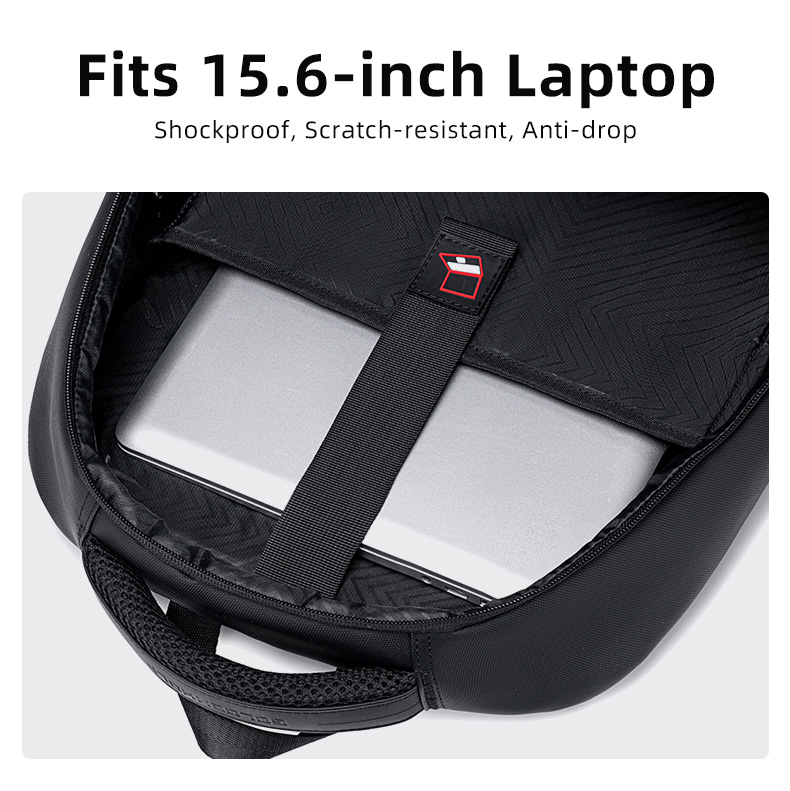 GOLDEN WOLF τσάντα πλάτης GB00707 με θήκη laptop 15.6", 21L, μαύρη