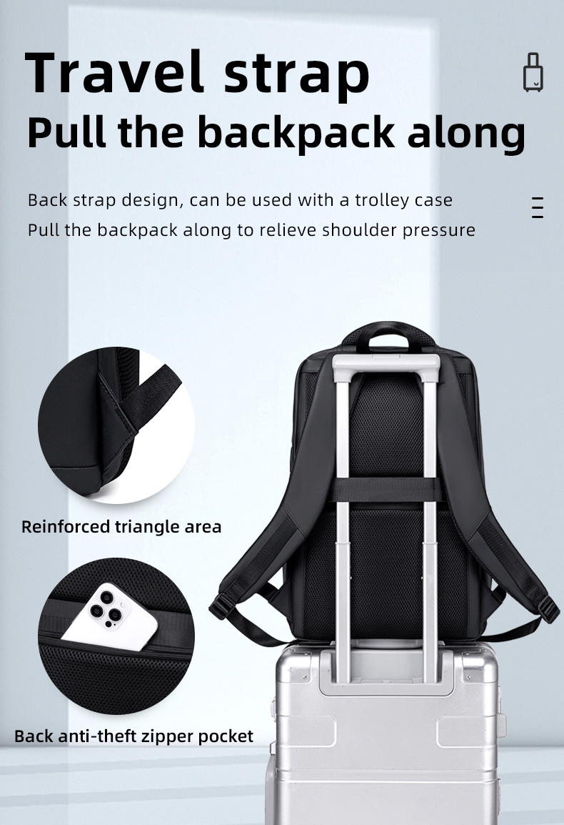 GOLDEN WOLF τσάντα πλάτης GB00707 με θήκη laptop 15.6", 21L, μαύρη