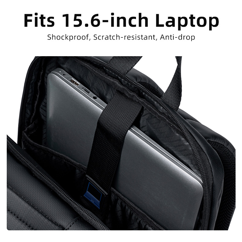 GOLDEN WOLF τσάντα πλάτης GB00731 με θήκη laptop 15.6", 17L, μαύρη