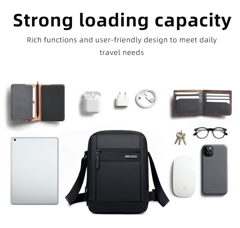 GOLDEN WOLF τσάντα ώμου GKB00732 με θήκη tablet, 3L, μαύρη