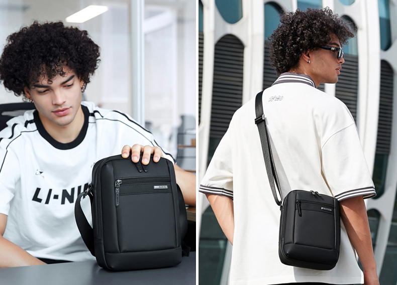 GOLDEN WOLF τσάντα ώμου GKB00732 με θήκη tablet, 3L, μαύρη