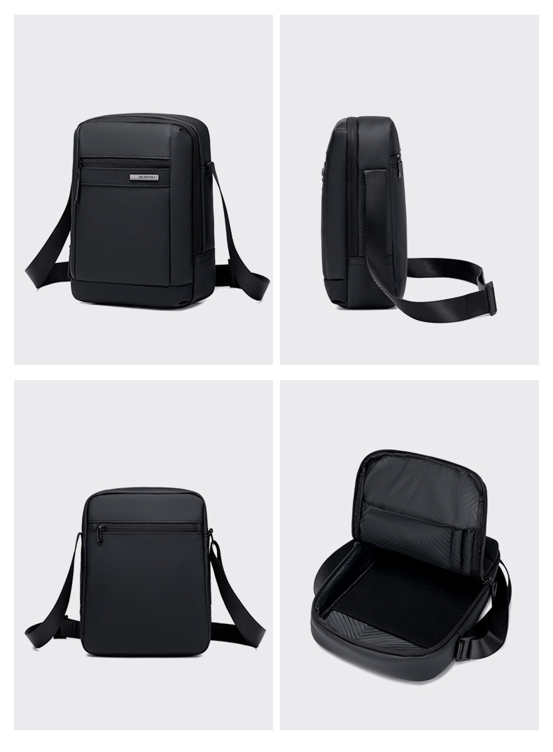 GOLDEN WOLF τσάντα ώμου GKB00732 με θήκη tablet, 3L, μαύρη