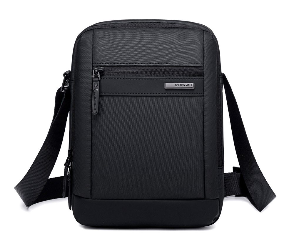GOLDEN WOLF τσάντα ώμου GKB00732 με θήκη tablet, 3L, μαύρη