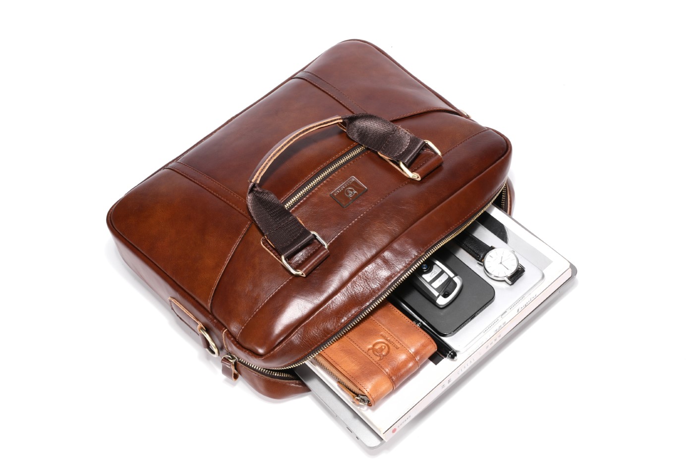 Δερμάτινος χαρτοφύλακας Bull Captain GWB-055 καφέ