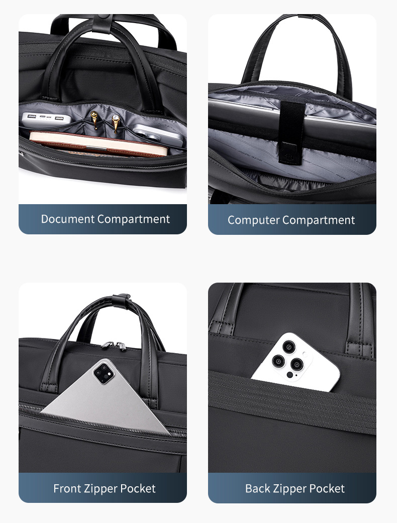 ARCTIC HUNTER τσάντα ώμου GWB00849 με θήκη laptop 15.6", 14L, μαύρη