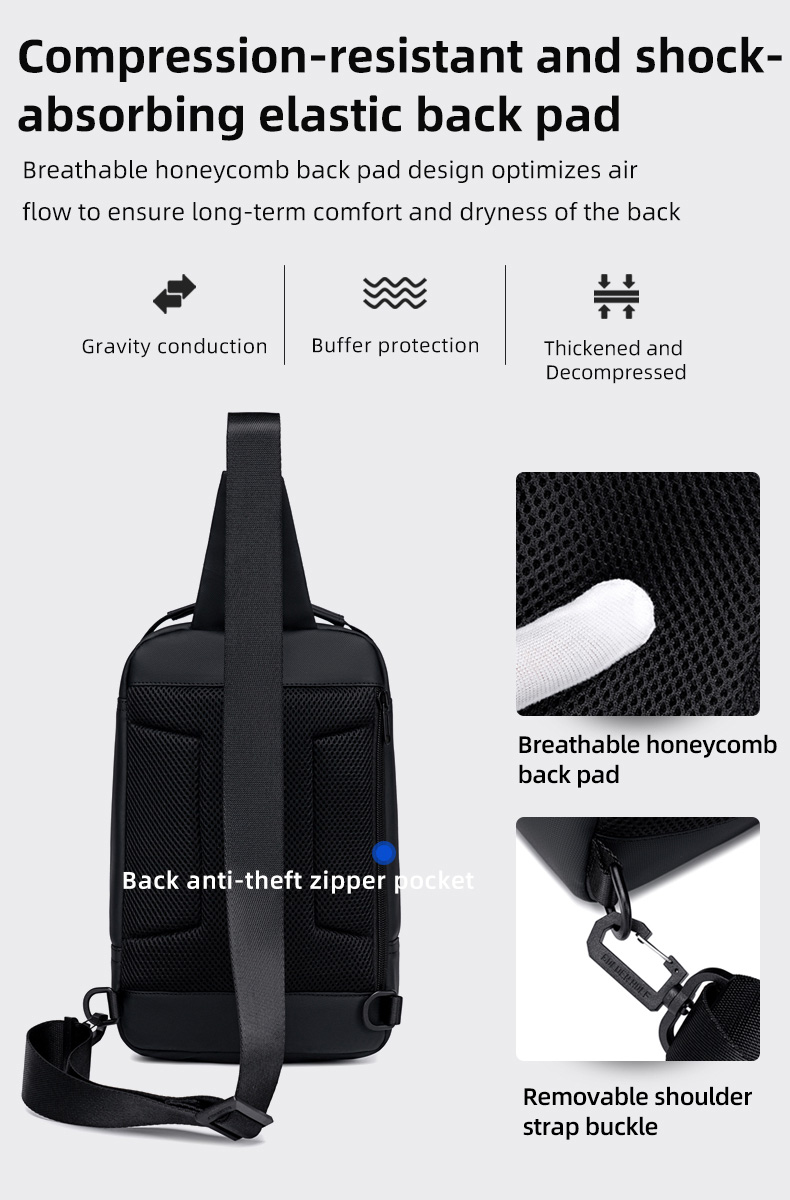 GOLDEN WOLF τσάντα Crossbody GXB00725, 4L, μαύρη