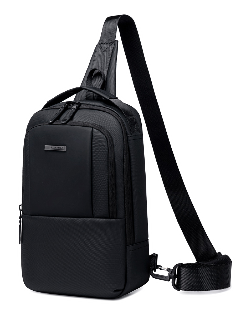 GOLDEN WOLF τσάντα Crossbody GXB00725, 4L, μαύρη