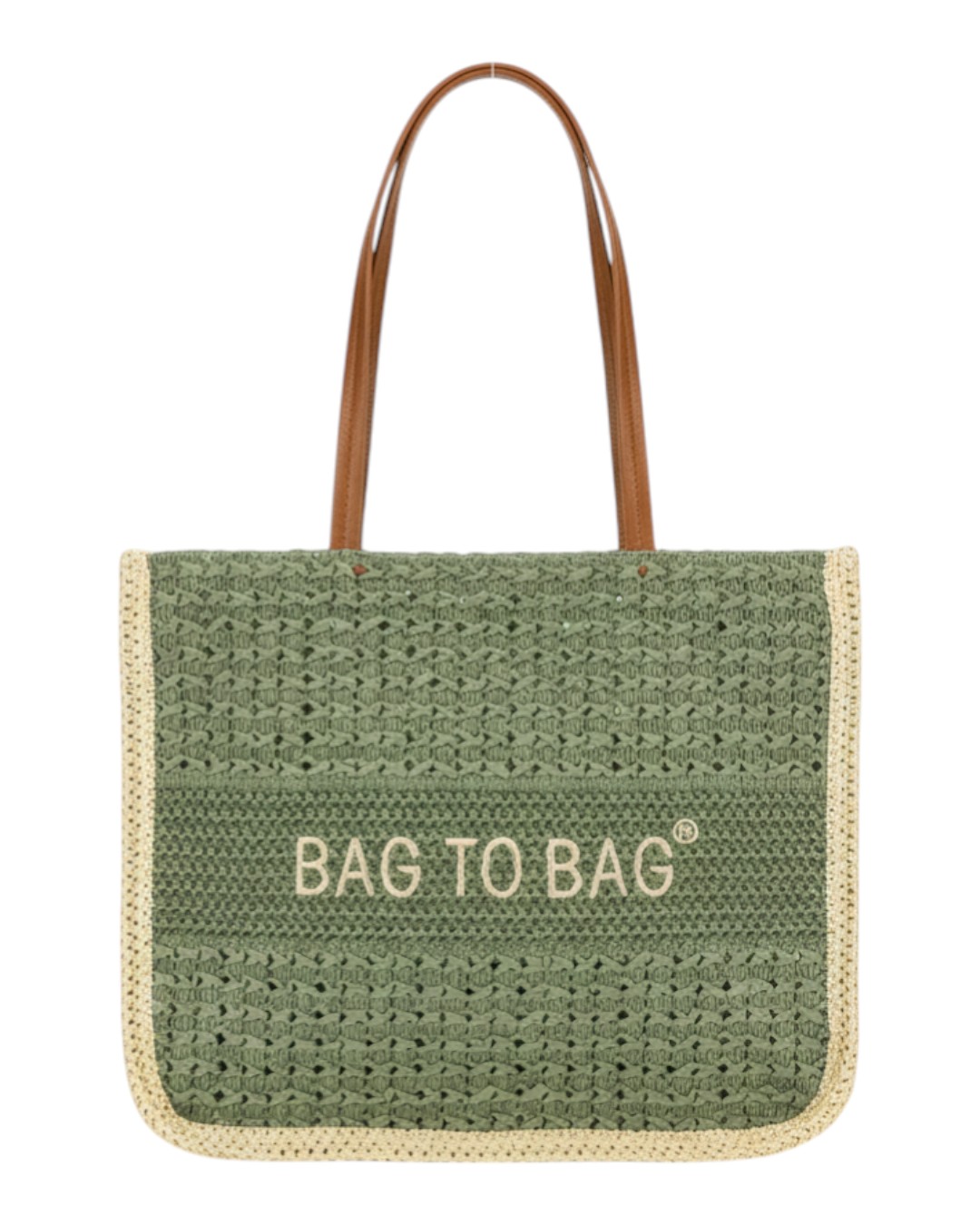 Ψάθινη τσάντα ώμου XY-2627 – Πράσινο