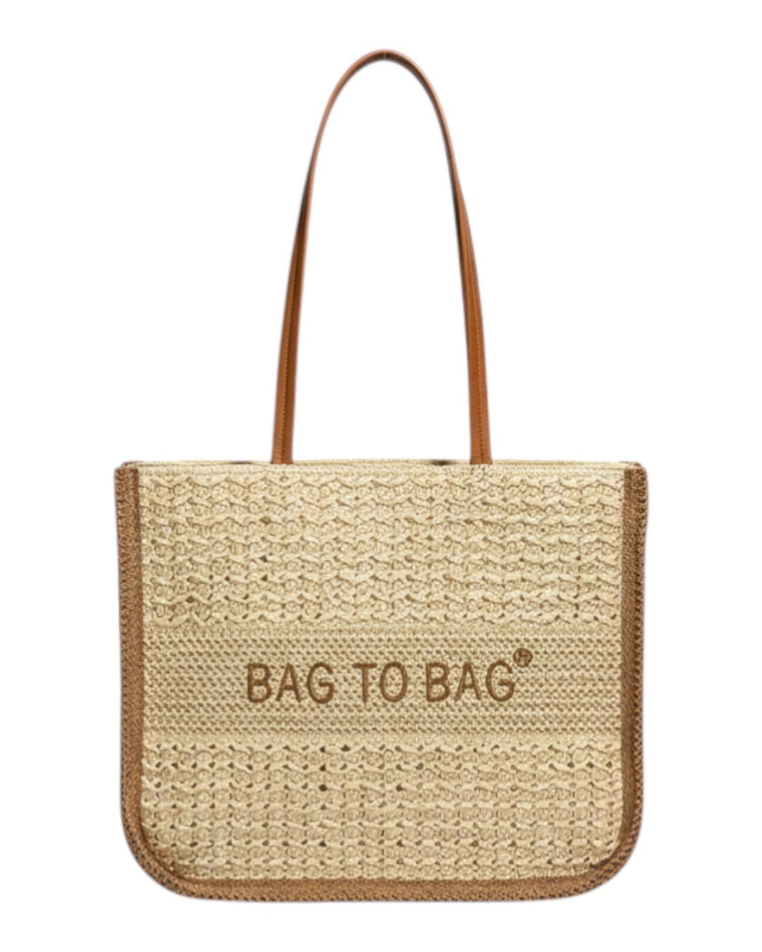 Ψάθινη τσάντα ώμου XY-2627 – Μπέζ